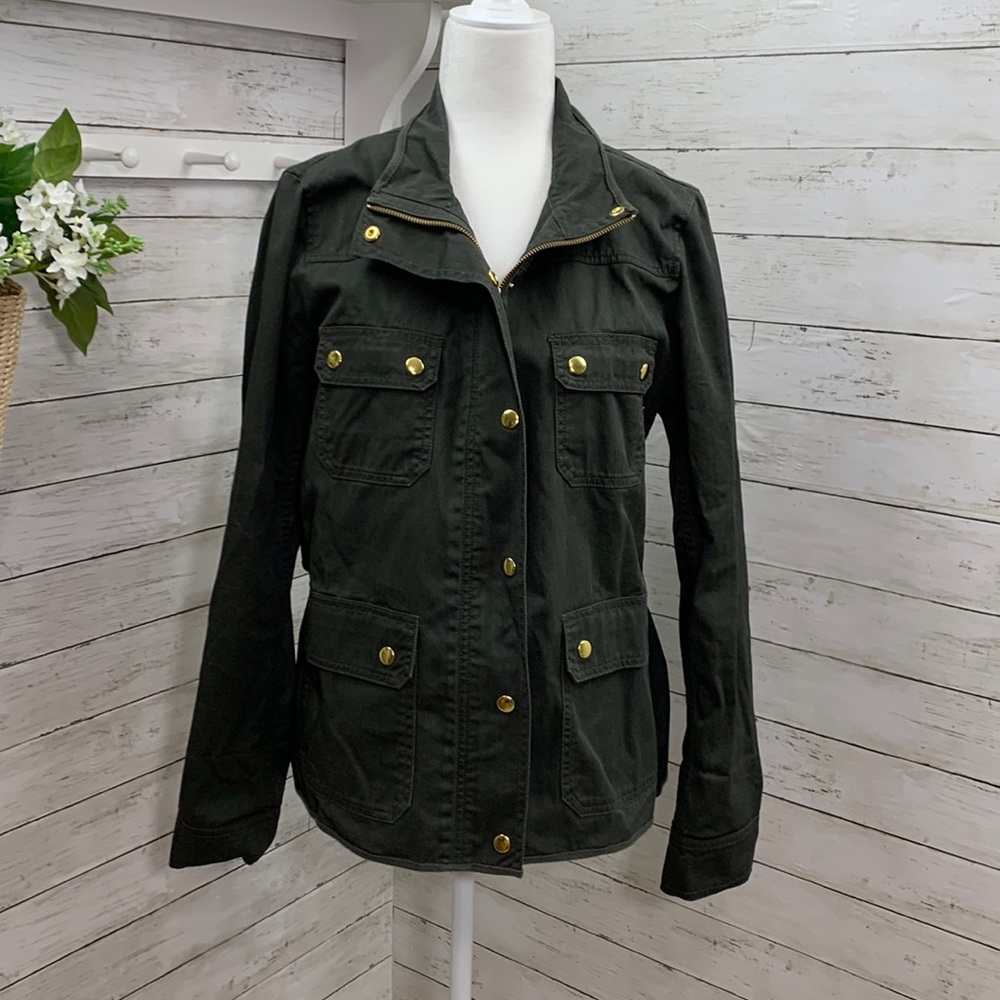J.Crew Mercantile Women's Resin-coated twill jacket Size Large
